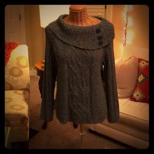 Blue Cowl Neck Sweater